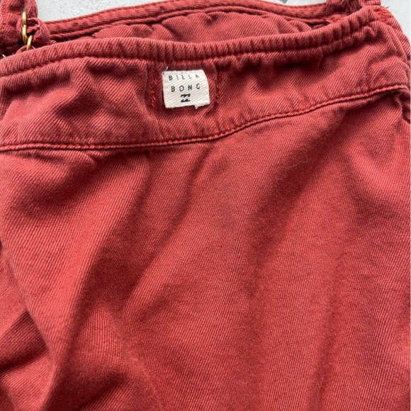 Woman's Billabong Jumpsuit Red Crimson Solid L Romper Summer City Beach Open - Picture 8 of 15